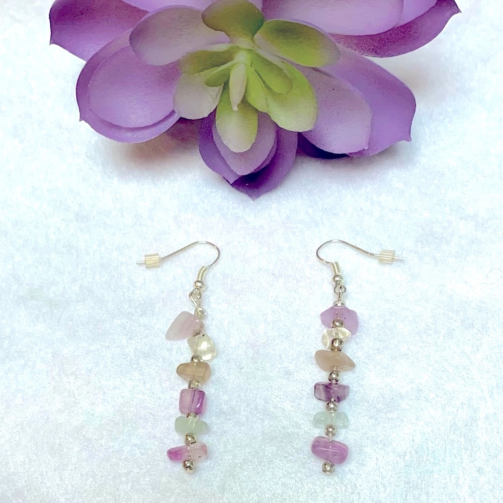 💚 Rainbow Fluorite Earrings 💟